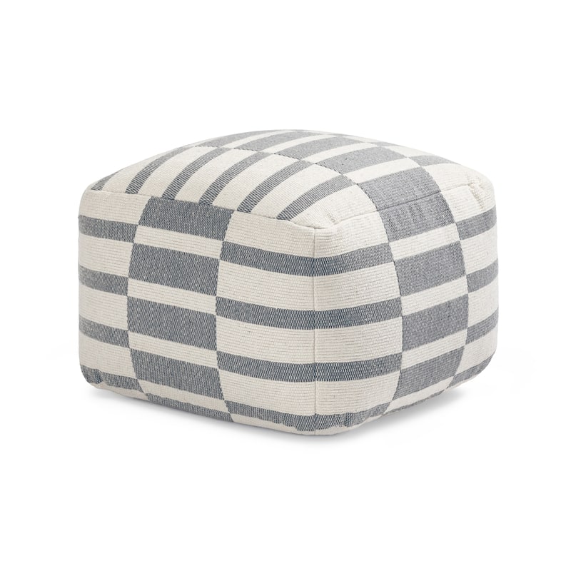 Jani 22-inch Ottoman Pouf - Handcrafted Handmade Ottoman for Seating, Footrest, Home Decor for Living Room, Bedroom
