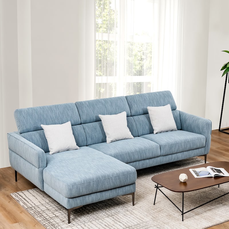 Costway 105'' L-Shaped Sectional Sofa w/ Oversized Chaise Lounge & 3 - 105'' x 63'' x 39.5''