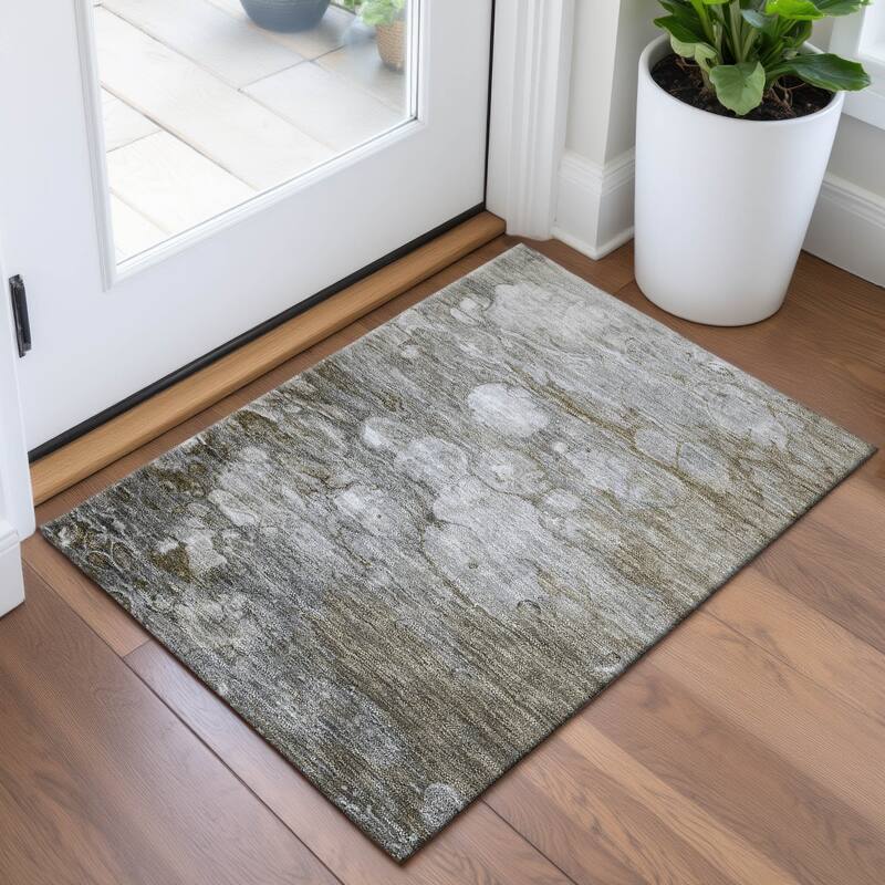 Premium Washable Super Soft Abstract Modern Mayfield Rug - Taupe - 1'8" x 2'6"