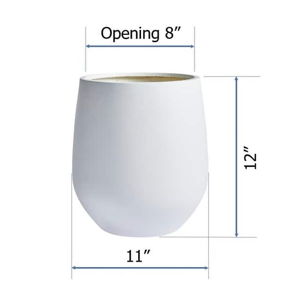 dimension image slide 2 of 9, DreamPatio La Mirada 1-piece Fiberstone Tapered Planter for Indoor/Outdoor