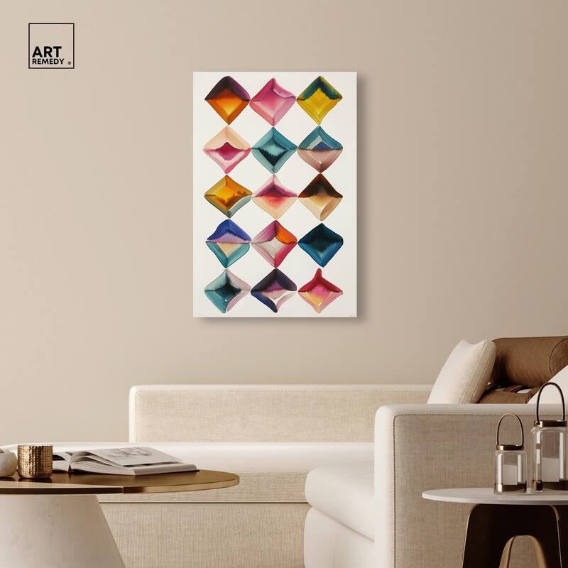 Diamond Grid Canvas by Art Remedy, Gallery Wrapped
