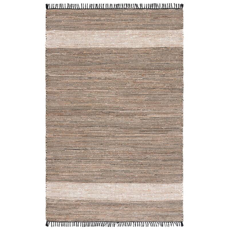 SAFAVIEH Handmade Cape Matsje Cod Denim & Jute Rug - 6' Square - Green/Beige