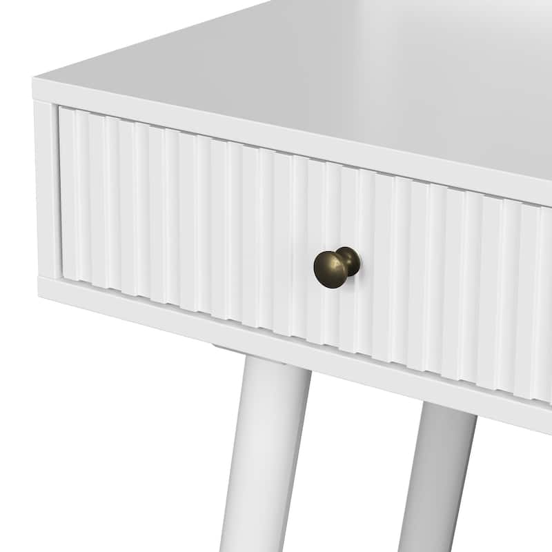 Vanity Desk with 3 Color LED Light Mirror