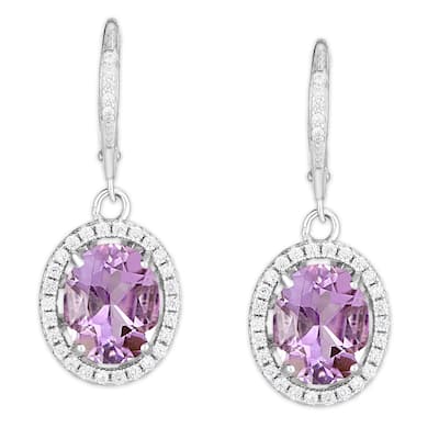 Victoria Townsend Silver Plate Cubic Zirconia Dangle Lever back Earrings