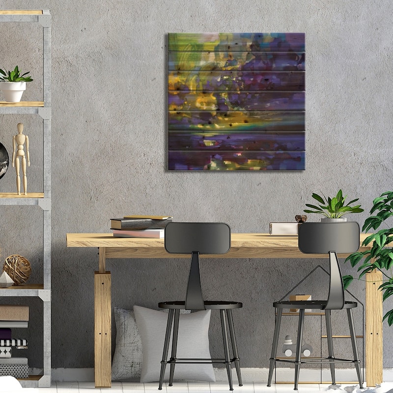 Purple Movement Print On Wood by Scott Naismith - Multi-Color