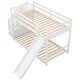preview thumbnail 9 of 7, Twin over Twin Bunk Bed with Convertible Slide and Stairway,White