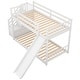 preview thumbnail 9 of 11, Twin over Twin Bunk Bed with Slide, Stairway, and Storage Shelves, White