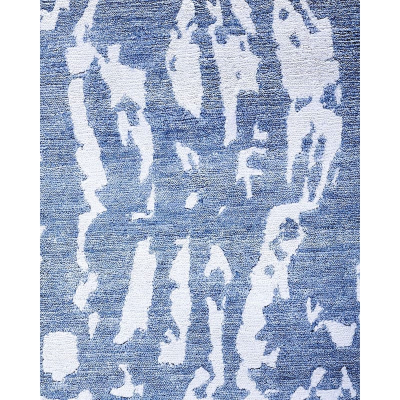 Modern One-of-a-Kind Hand-Knotted Area Rug, Blue - 9' 2" x 12' 0"