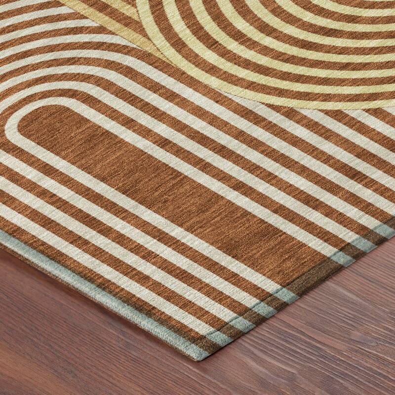 Machine Washable Indoor/ Outdoor Modern Basehor Chantille Rug