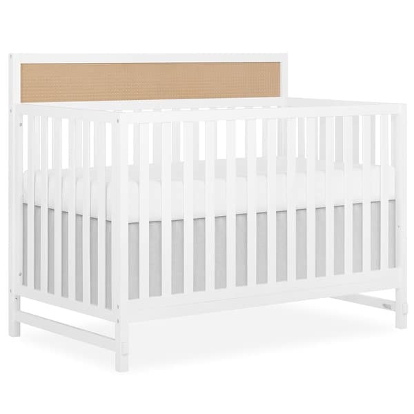 slide 2 of 5, Dream On Me Kai Convertible Crib, White+Natural - White + Natural White + Natural