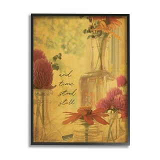 Stupell Elegant Flower Vase Vintage Cursive Poetry Quote Framed Wall ...