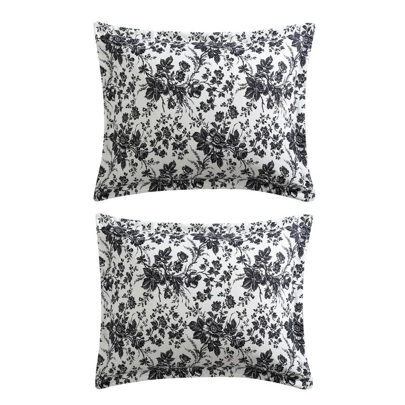 Betsey Johnson Betseys Toile Reversible Black Duvet Cover Set