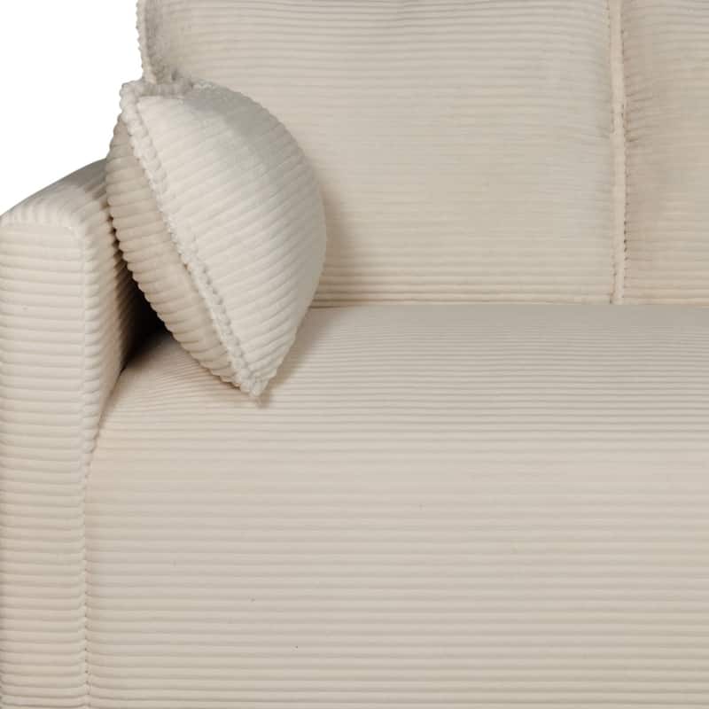 48.03" Soft Corduroy 2-Seater Sofa with Side Storage Pocket