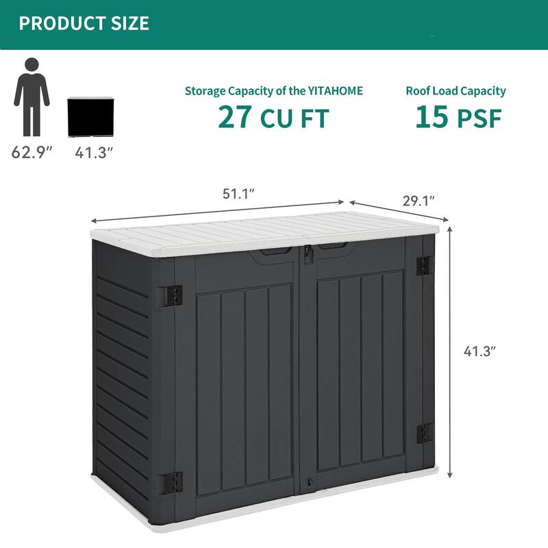4.25 ft. W x 2.4 ft. D Resin Storage Shed
