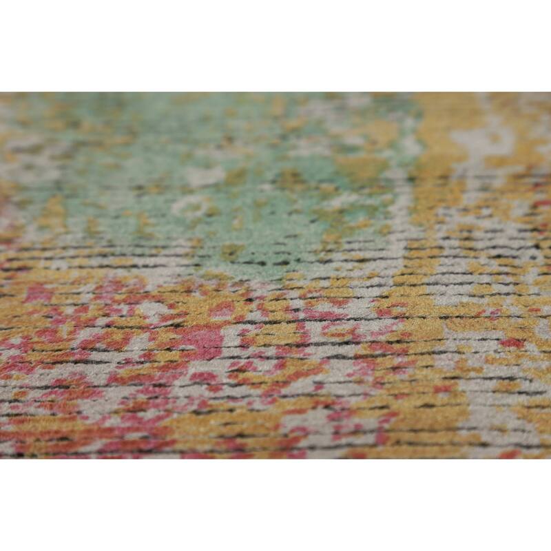 Contemporary Colorful Abstract Indian Area Rug Handmade Wool Carpet - 6'6"x 8'6"