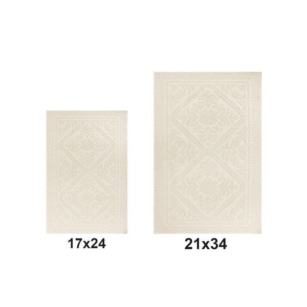 Better Trends Jacquard Collection 2 Piece Set 100 Cotton Tufted Bath Mat Rug Set On Sale Overstock 18131582 17 X 24 21 X 34 Coral