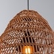 preview thumbnail 9 of 15, 1-Light Outdoor Wicker Rattan Pendant Light