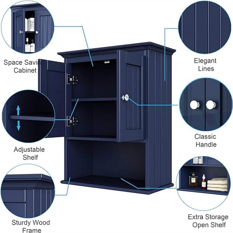 Bathroom Medicine Cabinet - 9.25"D x 18.9"W x 23.43"H