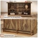 preview thumbnail 5 of 6, 2-Tier Bar Table with Footres, Rustic Brown Bar Cabinet Height Pub - N/A