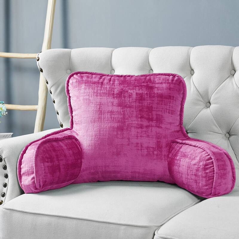 Textured Velvet Bedrest Reading Pillow Cover & Filling