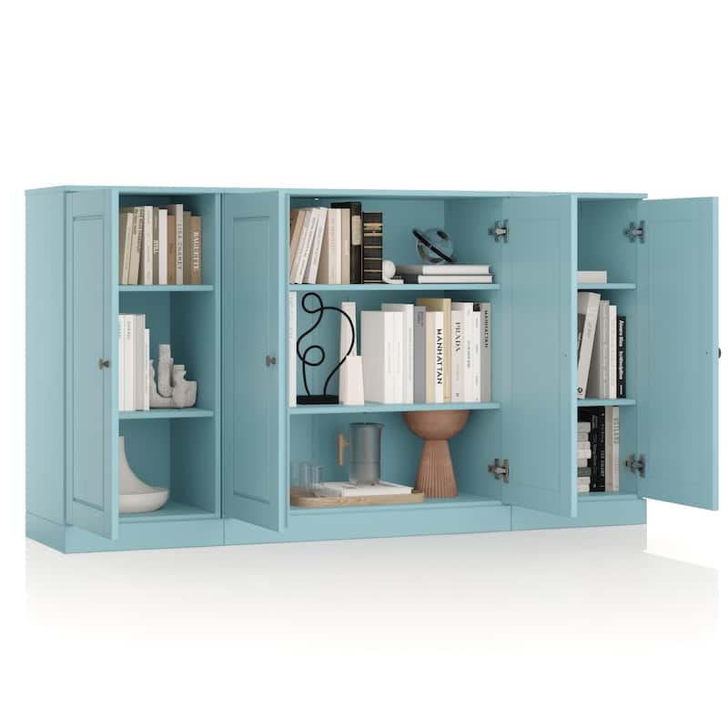 100% Solid Wood 65" Sideboard with Clear, Frosted Glass or Solid Wood Doors by Palace Imports
