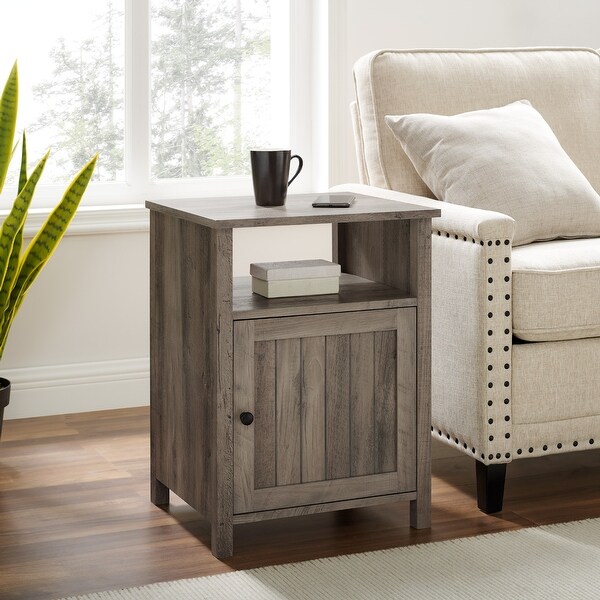 The Gray Barn 18-inch Groove Door Nightstand. Opens flyout.