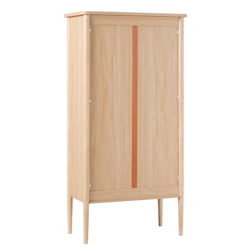 Walker Edison Modern Fluted Glass Bookshelf Cabinet