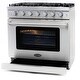 preview thumbnail 7 of 13, Cosmo 36 in. Freestanding Gas Range with 6 Sealed Burners and 6.0 cu. ft. Capacity Convection Oven in Stainless Steel