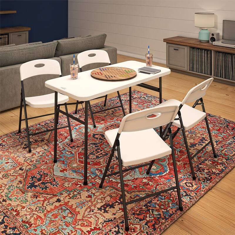 COSCO Solid Resin Plastic Indoor/Outdoor Plastic Folding Chair, 4-Pack