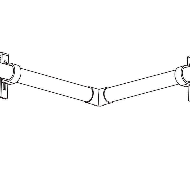 Lumi Home Furnishings 3/4 inch to 1 inch Curtain Rod Corner Connectors (2 Pieces) with Brushed Nickel Finish