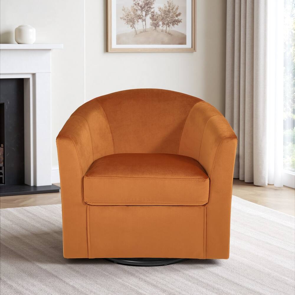 Upholstered Velvet 360° Swivel Accent Arm Chair