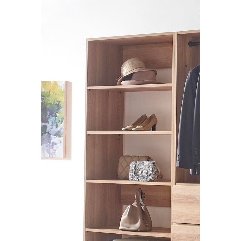 Prosper Oak Freestanding Walk in Wood Closet System