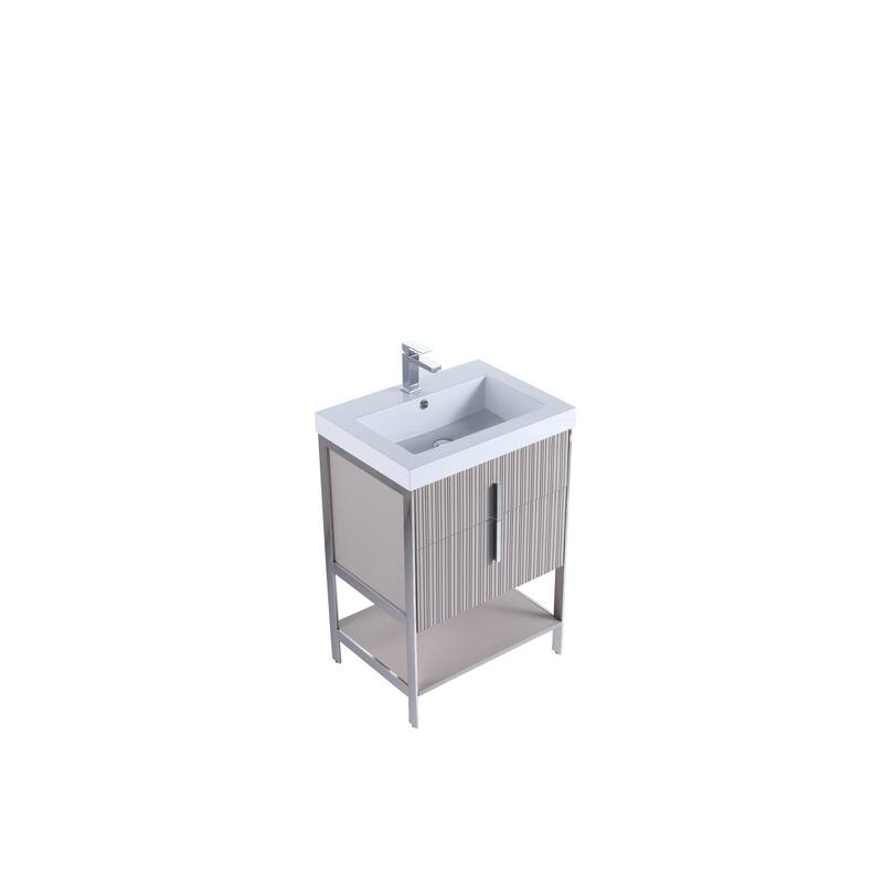 Fine Fixtures Serenity Modern Bathroom Vanity with White Gel Acrylic Top