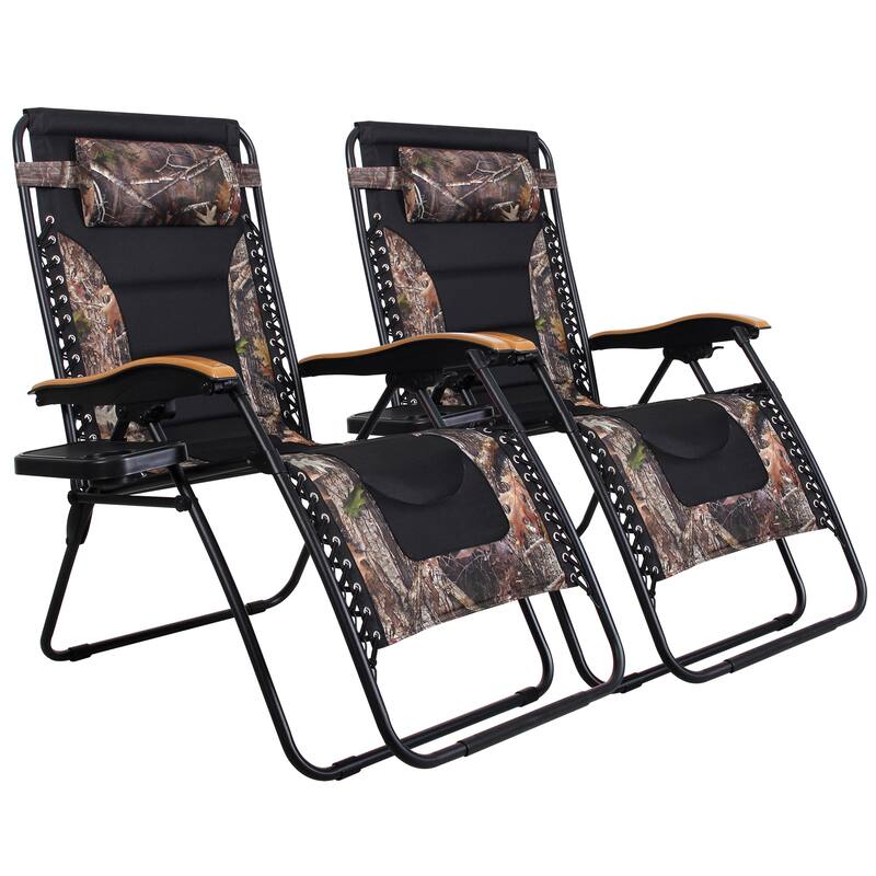 2-piece Padded Oversize XL Padded Zero Gravity Chair - Camouflage