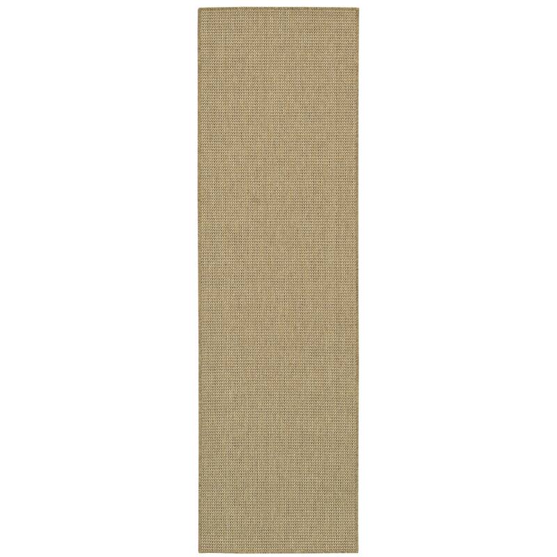 Style Haven Veranda Light Brown Solid Textured Indoor-Outdoor Area Rug - 2'3" x 7'6" Runner - Light Brown