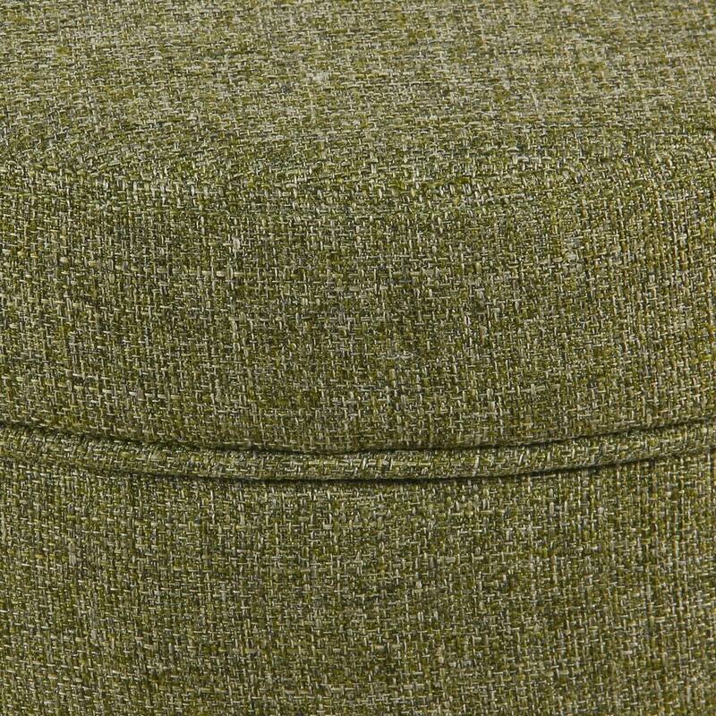 Porch & Den Parkchester Green Tweed Round Storage Ottoman