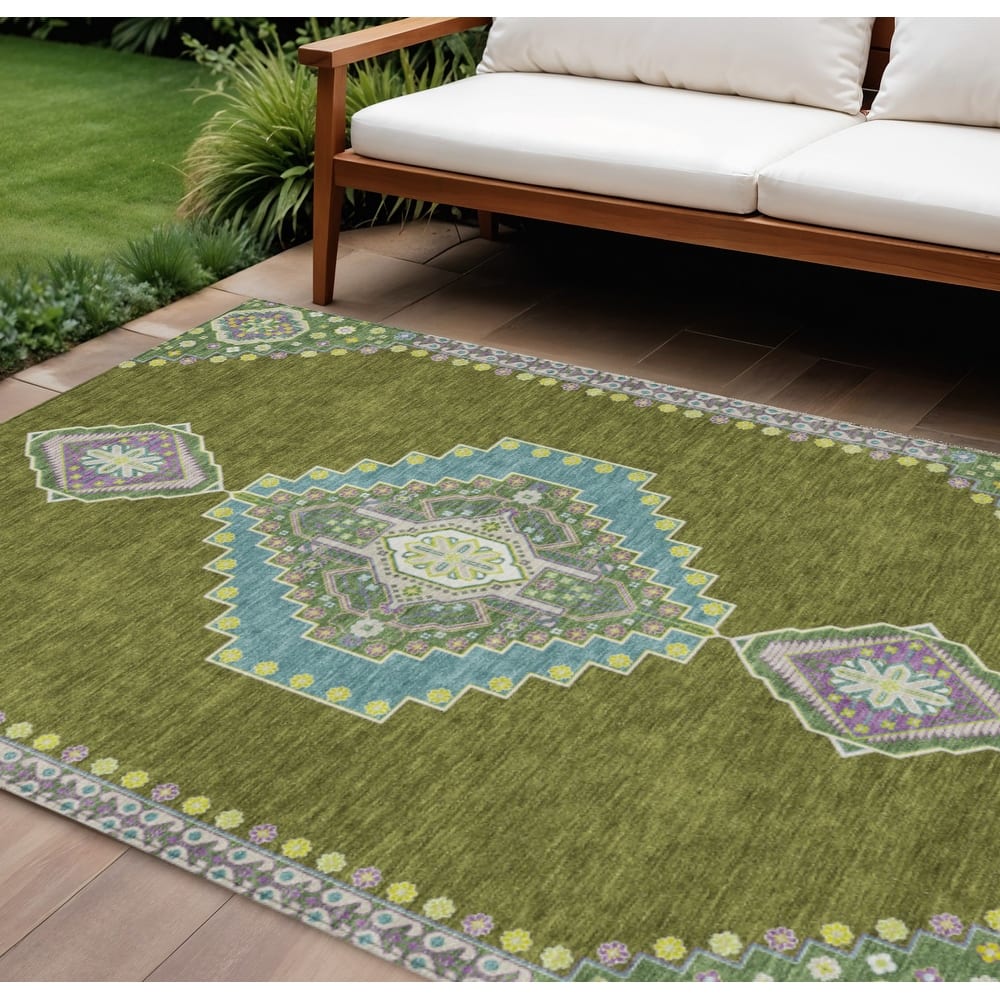 HomeRoots Oriental Traditional Rectangle Outdoor Rug