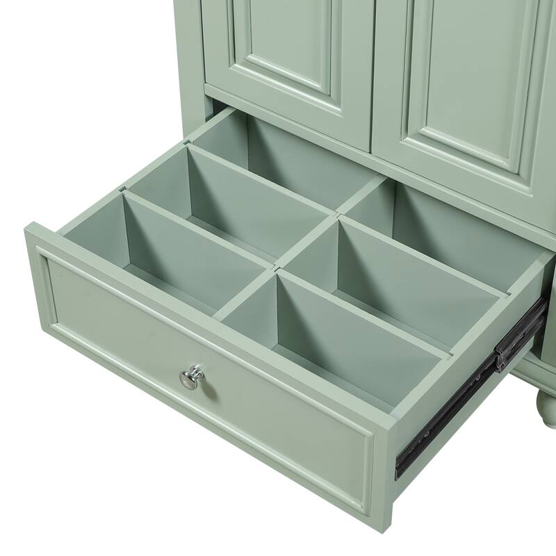 Bathroom Vanity with Ceramic Sink, Bathroom Storage Cabinet with Soft Closing Doors