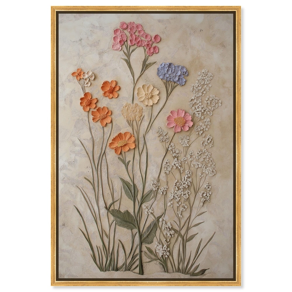 Sculpted Flora Frieze IV Canvas by Art Remedy
