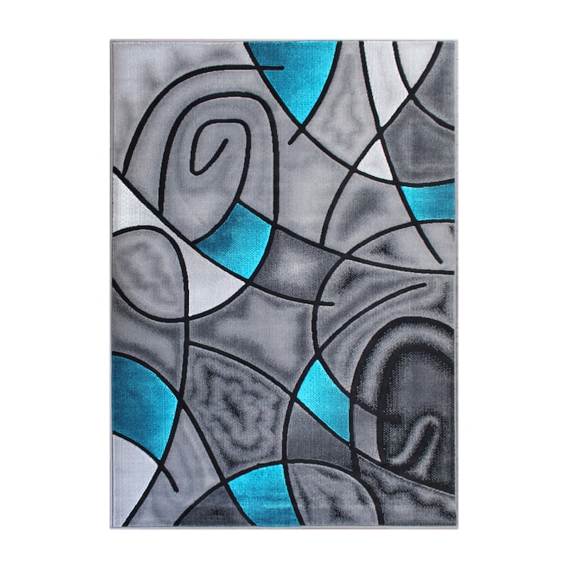 Modern Olefin Accent Area Rug - Abstract Pattern