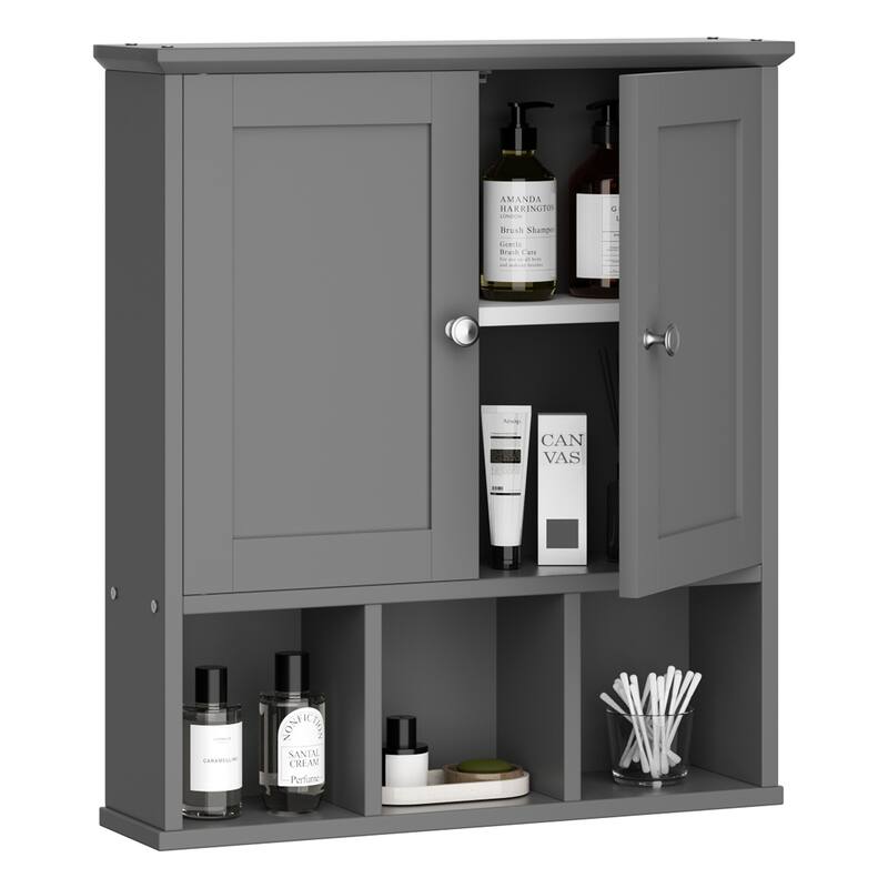 2-Door Wall-Mounted Bathroom Cabinet with Storage Space for Bathroom, Kitchen, or Office