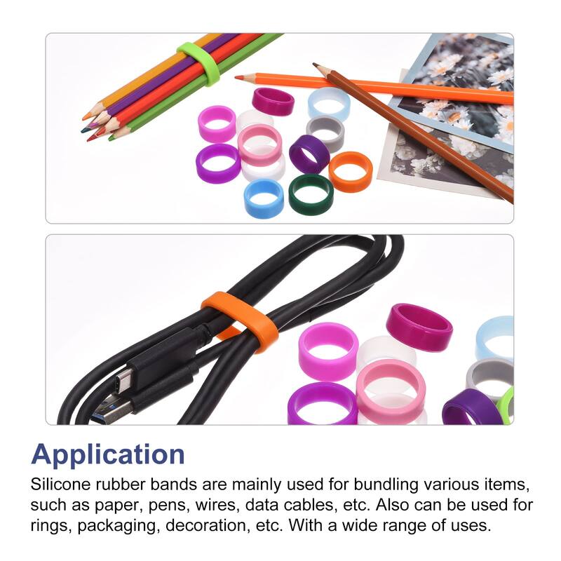 Silicone Rubber Bands Rings Non-slip for Wrapping Paper, Cord Wrap, Bundle