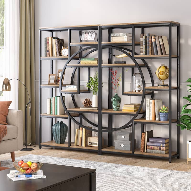 Bookshelf 5 Shelf Industrial Etagere Bookcase for Bedroom, Living Room, Home Office