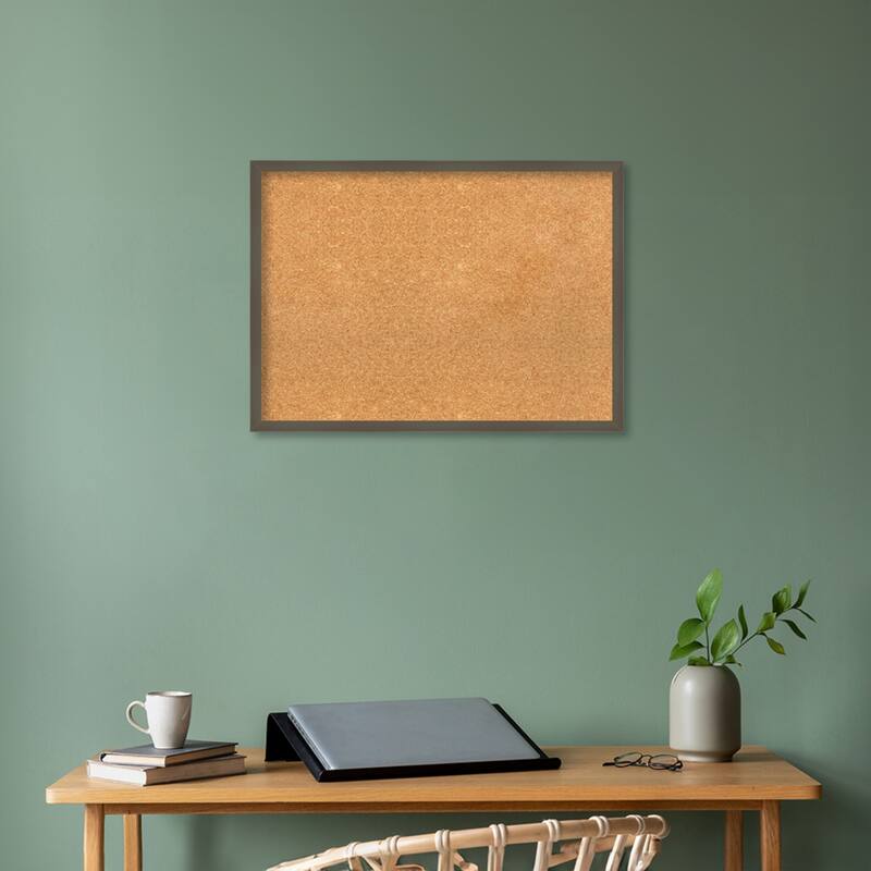 Svelte Wood Framed Natural Corkboard Bulletin Board
