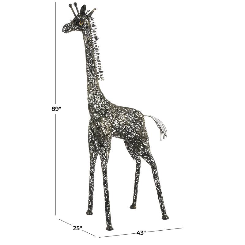 Vibrant Handmade Safari Animal Sculpture Collection - Wood or Metal Elephant & Giraffe for Indoor & Outdoor Decor