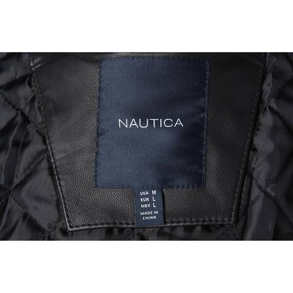 Shop Nautica Mens Bomber Jacket Leather Winter Overstock 18691904