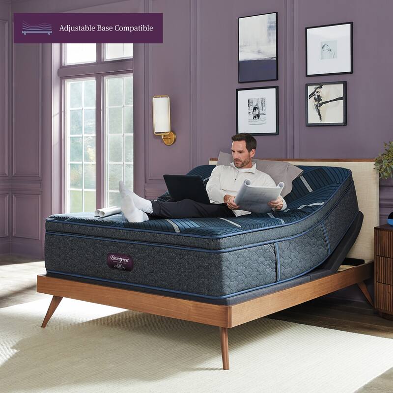 Beautyrest World Class Level Four Hybrid Plush Mattress - Dark Blue