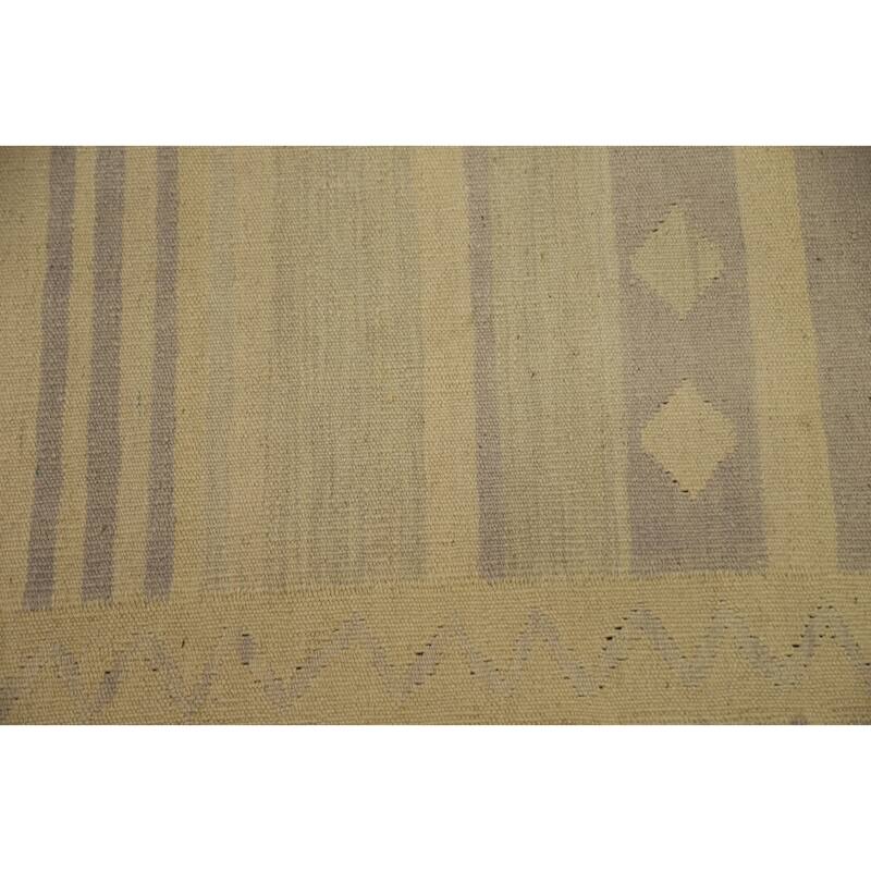 Hand Woven Oriental 100% Wool Carpet Southwestern Tribal Beige & Ivories Kilim Area Rug - 7' 10'' X 4' 9''