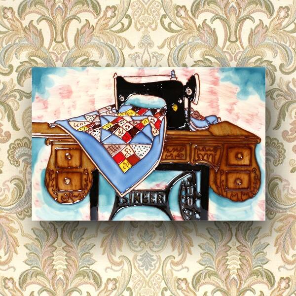 Shop Milford Collection Decorative Ceramic Tile Vintage Sewing