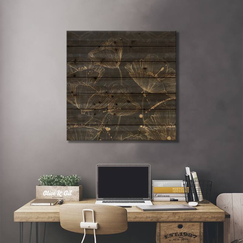 Midnight Blossoms II Print On Wood by Aria K - Multi-Color